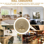 Gold Round Disc Wall-Mounted Iron Candleholder 5.90 X 5.90 X 2.36 in Iron Build, Gold Finish, Simple Style, Home Bar Restaurant Decor, Wall Decoration