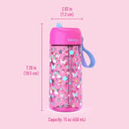 Kids Water Bottle, Replacement Straws Set, 15 oz, Leak-Proof