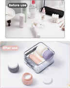 Travel Size Toiletries 8 Pack, TSA Approved 3oz Silicone Squeeze Bottles & Cream Jars with Clear Travel Bag