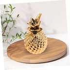 Pineapple Ceramic Jewelry Tray Trinket Dish Xmas Metallic Accent Decor Modern Nordic Accent, Easy to Clean Ceramic, Versatile Entryway Key Dish for Table and Daily Use