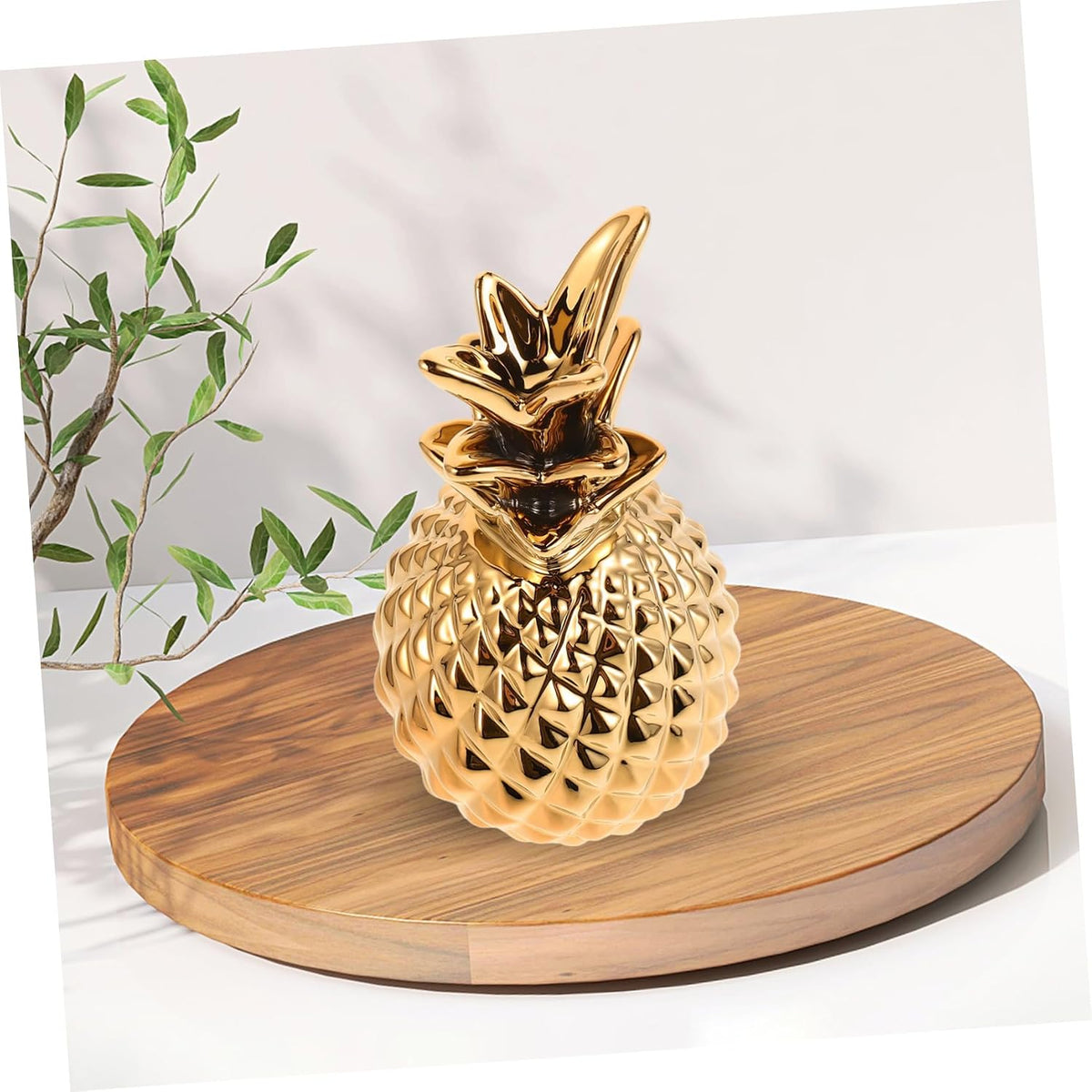 Pineapple Ceramic Jewelry Tray Trinket Dish Xmas Metallic Accent Decor Modern Nordic Accent, Easy to Clean Ceramic, Versatile Entryway Key Dish for Table and Daily Use