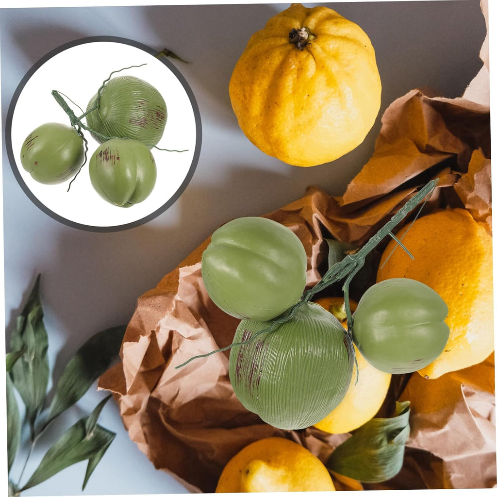 Artificial Coconuts Fake Fruit Photo Props for Farmhouse Decorations Tropical Creative Simulated Coconut Ornaments Luau Theme Decorations