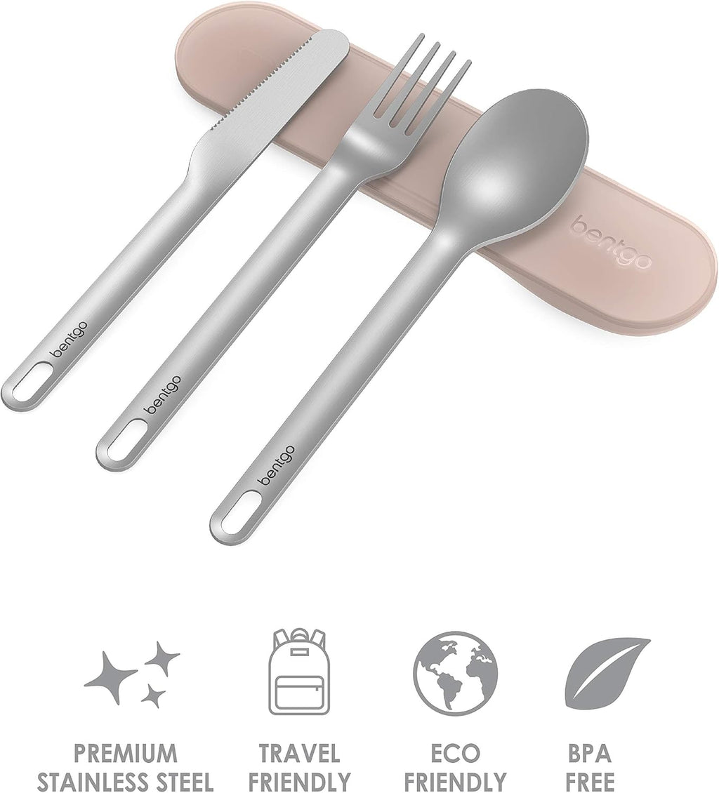 Bentgo Stainless Steel Food Canister & Utensils Set, Rose Gold