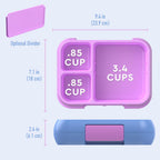 Pop Lunch Box (Periwinkle/Pink) Set With Kids Bento-Style Snack Box (Purple)