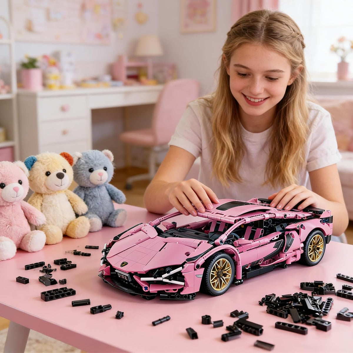 1:14 Race Car Building Set, Supercar Model Kit for Adults & Teens
