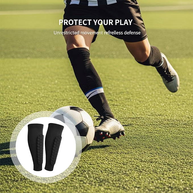 2 Pcs Padded Shin Sleeves, Honeycomb Anti-Collision Leg Sleeves for Football & Basketball