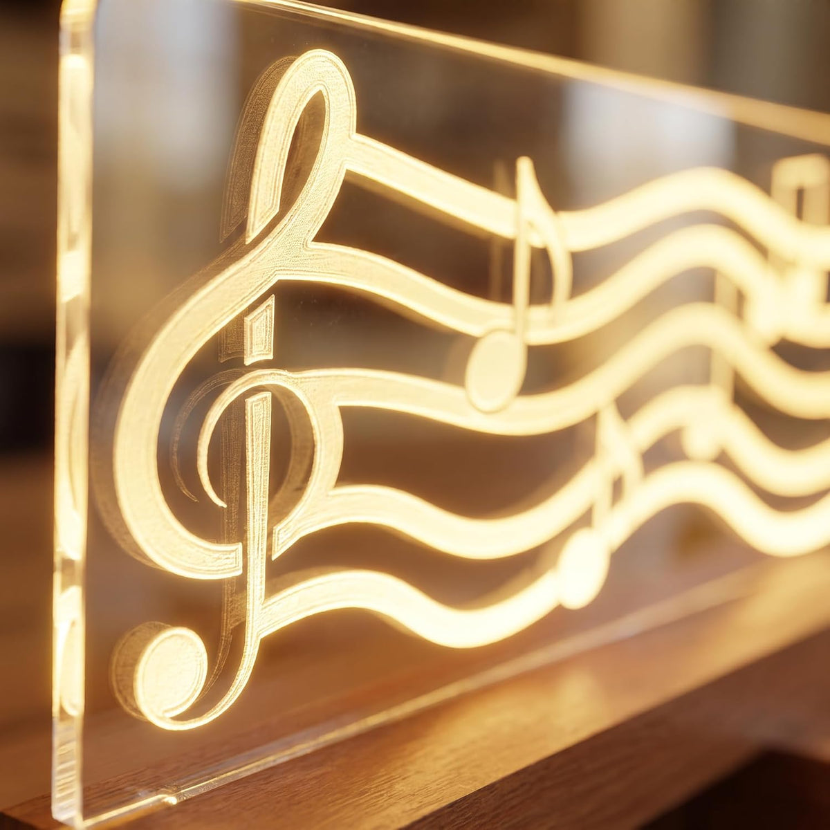 LED Guitar Wall Mount with Shelf, Wooden Guitar Hanger with Pick Holder, USB Powered
