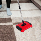 Manual Carpet and Floor Sweeper with Adjustable Height PP and Stainless Steel Build, Versatile Home Cleaning, Convenient Push Design for Tiles and Carpet