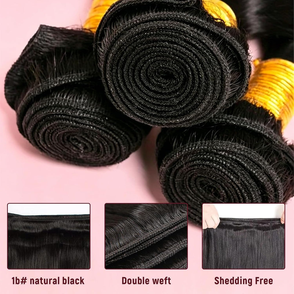 12A Straight Human Hair Bundles, 12/14/16 Inch Hair Extensions