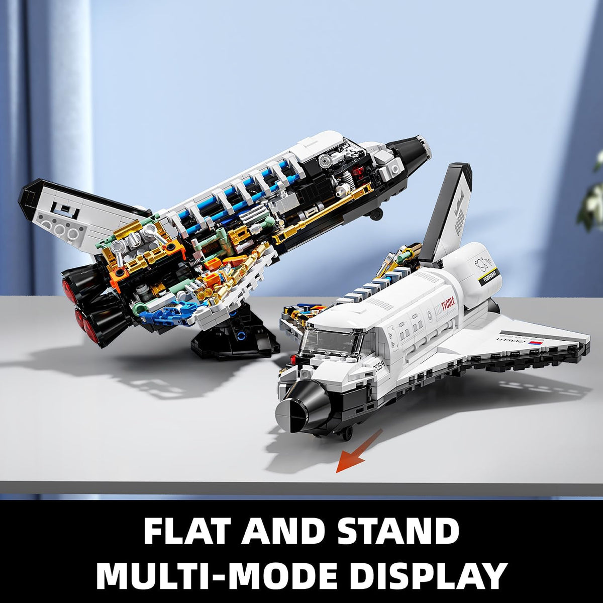 Space Shuttle Building Block Set, Translucent Spaceship Toy, 536PCS Gift for Adults & Boys