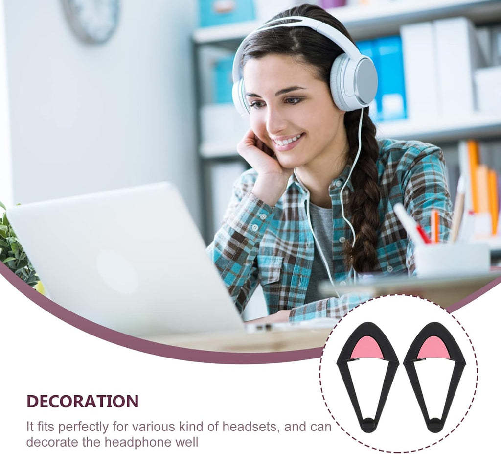 1 Pair Cute Cat Ear Headset Decorations of Adorable Cat Ear Shaped Adornments for Headphones Ideal for Gamers Streamers and Cosplayers Universal Fit and Easy to Attach