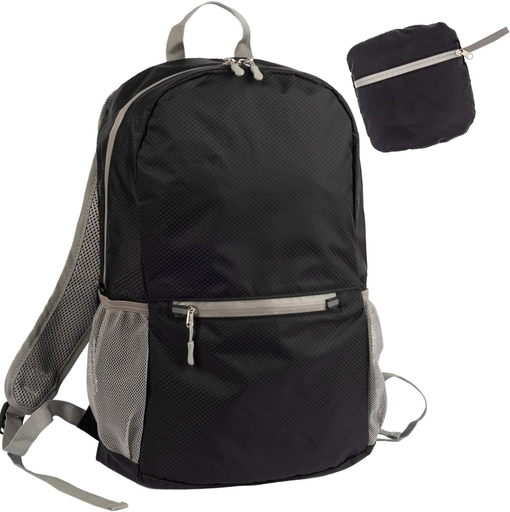 Unisex Packtogo Foldable Backpack, black, Mittelgroße
