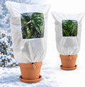 Plant Frost Protection Covers with Viewing Window, Drawstring (80 * 100cm*2,White)