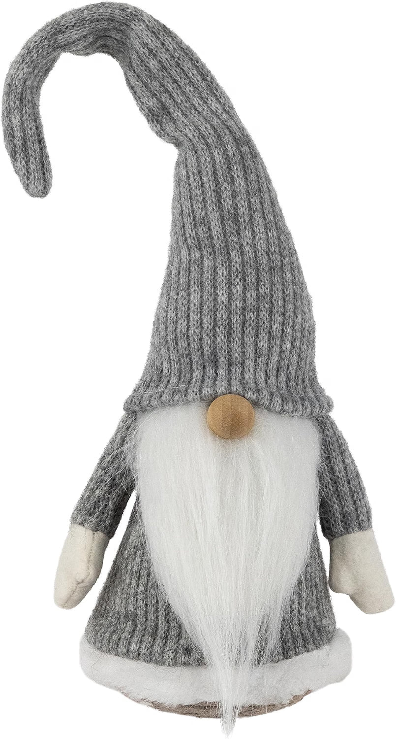 14" Gray and White Standing Christmas Gnome Tabletop Decor
