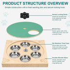 Dog Nail Scratch Board, File Pad with Treat Box, Adjustable Wooden Non-Slip