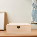 Retro Jewelry Case Wooden Box with Hinged Lid and Front Clasp Dresser or Bedside Use, Holds Jewelries and Small Sundries, Multipurpose Wooden Storage with Easy Open Close