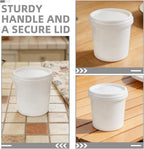 Summer Plastic Buckets Handles: 1 Gallon Lidded Buckets Food Grade Storage Handles for Farm Camping Outdoor Activities