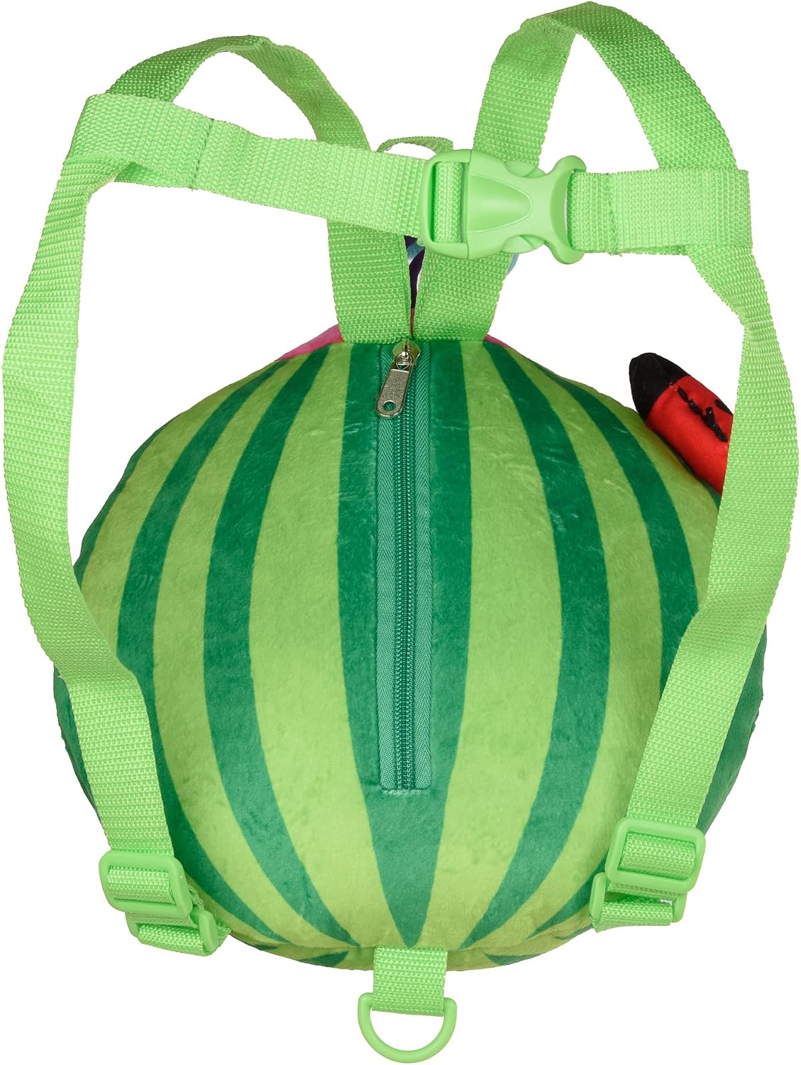 INNOVATIONS Cocomelon Plush Watermelon 10" Toddler Backpack with Detachable Safety Leash