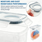 Filament Storage Box, Airtight Container for Single 500g Small Spools 4 pcs Transparent Airtight Dry Storage Boxes with Desiccants and Label for 3D Printer Filament Sealing and Protection