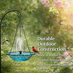 Solar Cascade Hanging Bird Bath Fountain, 9.25" W Solar Powered Outdoor Decor