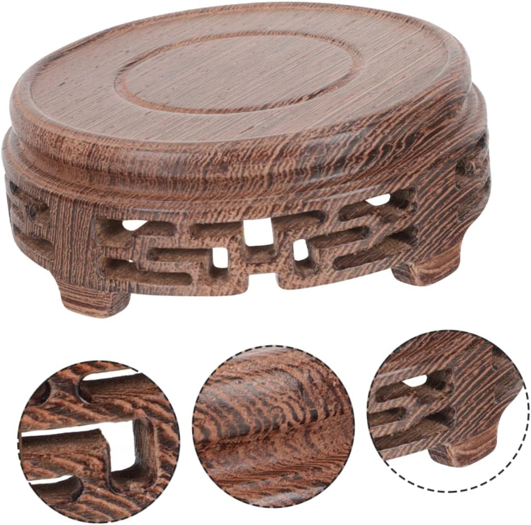 Wood Base Small Vase Stand Modern Home Decor Vase Display Rack for Indoor Plants