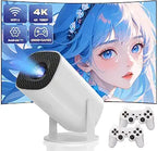 P30 Max 4K Projector Game Console, 64G with 24,000+ Retro Games & 2 Wireless Controllers