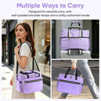 Sewing Machine Carrying Case with Multiple Storage Pockets Purple(Bag Only)