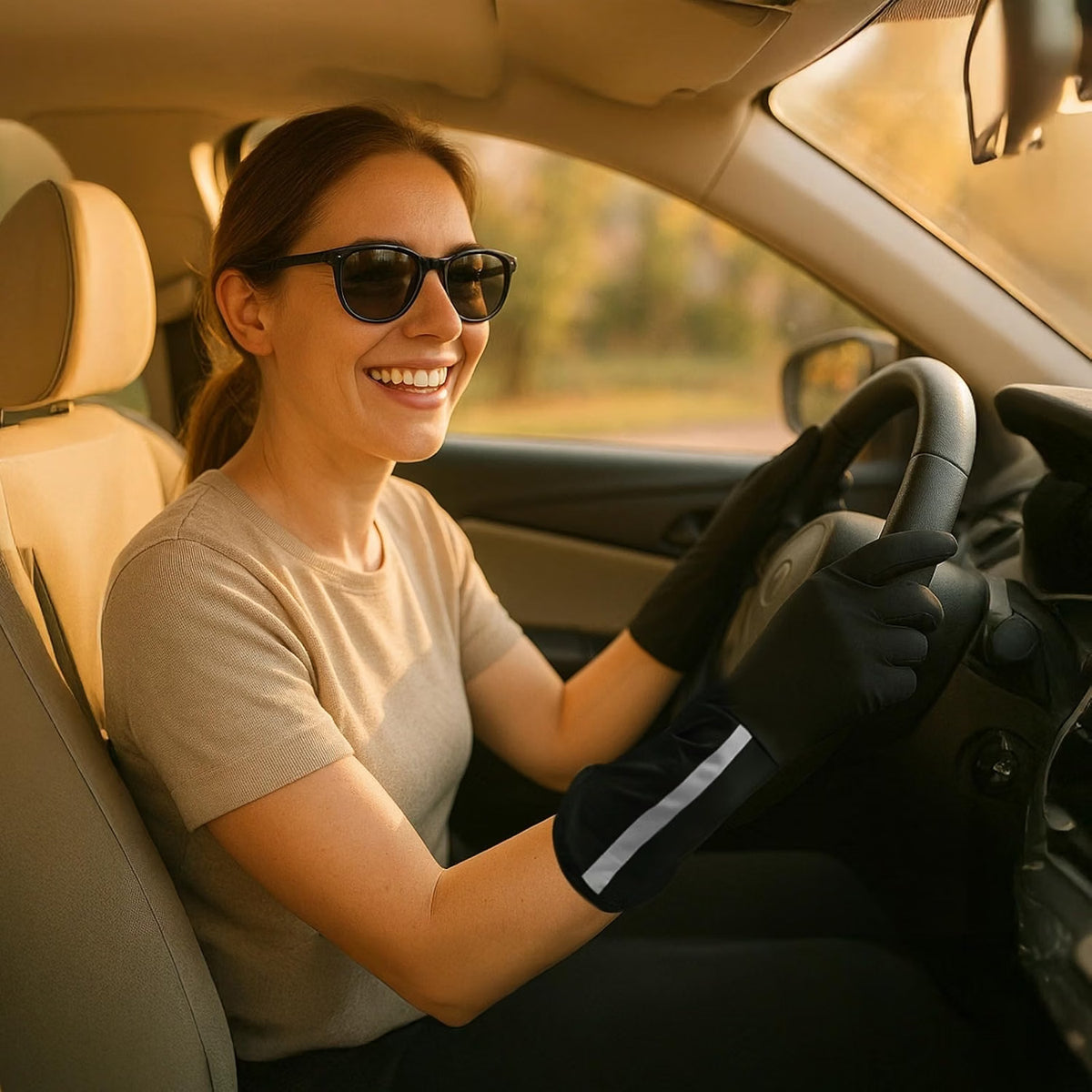 Women’s Summer Sun Protection Gloves, Breathable Ice Silk Touchscreen Driving & Cycling Gloves