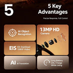 Smart AI Glasses with 13MP Camera, AI Translation, Voice Text, Bluetooth