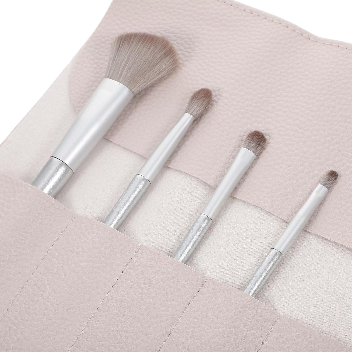 Portable Cosmetic Brush Pouch with Organizer Strap for Travel Artificial Fiber, Black Color, Lightweight Compact Design, Keeps Essentials Clean and Orderly in Tote Bags Random Color