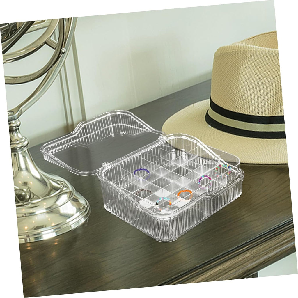 2-tier Jewelry Storage Box 16-compartment Organizer Ps Lightweight Detachable Drawer Design, Bedroom Vanity Use, Cover, Space-saving Desktop Holder