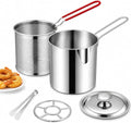5-Piece Stainless Steel Deep Fryer Set, Mini Fryer Pot with Basket and Lid (5 Pcs)