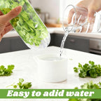 3 Pack Herb Saver for Refrigerator with 5-Blade Herb Scissors Fresh Herb Keeper Clear Preservation Bottle Cilantro Storage Container for Herbs Asparagus Mint Parsley Extends Freshness