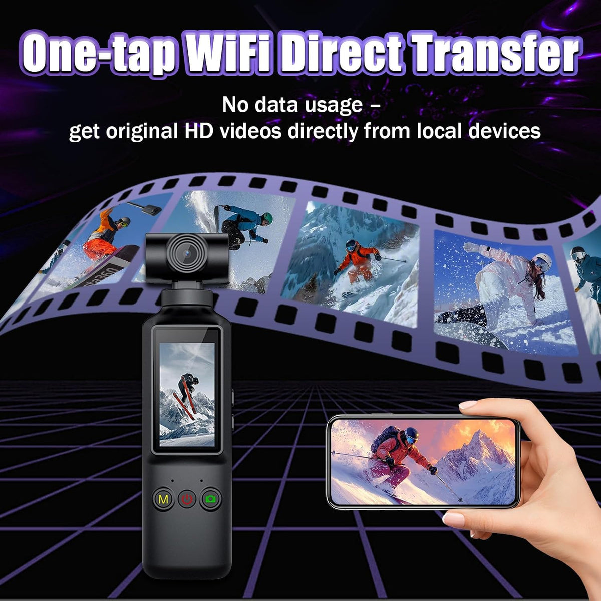 X8 4K Vlogging Camera, WiFi Pocket Camera with Rotatable Lens