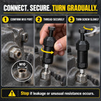 Grease Fitting Cleaning Tool, M10 Screw-Driven Grease Zerk Cleaner (Shot Rod with Adapter)