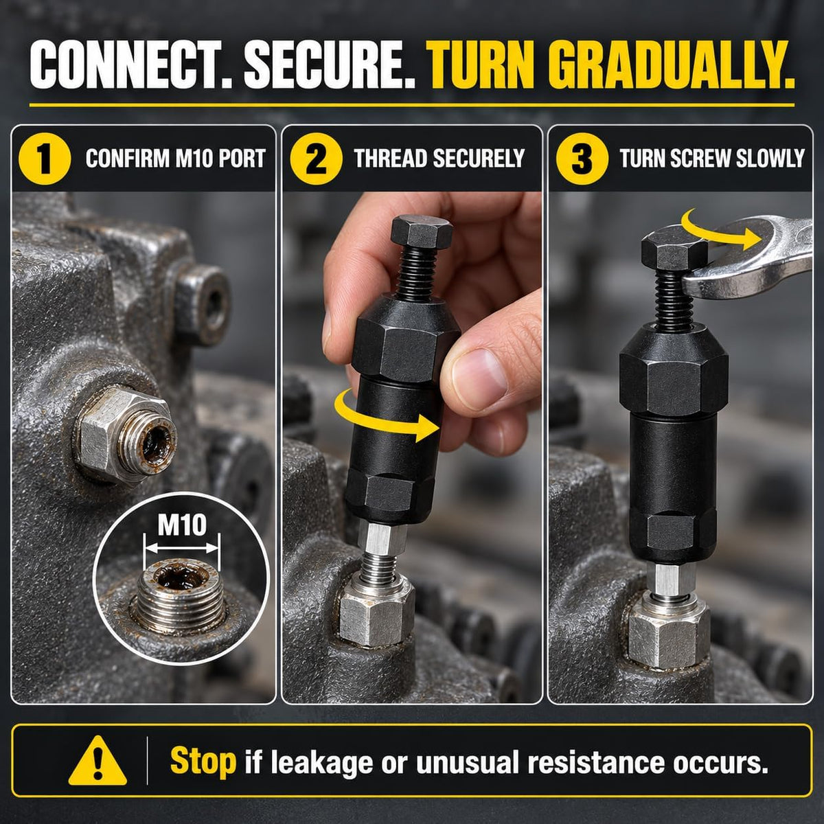 Grease Fitting Cleaning Tool, M10 Screw-Driven Grease Zerk Cleaner (Shot Rod with Adapter)