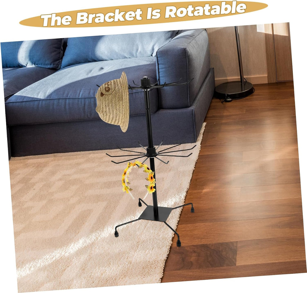 Rotating Jewelry Display Stand Double Tier Iron Rack Black Lightweight Rotating Design, Stable Structure, for Necklaces, Earrings, Bracelets, Organized Storage