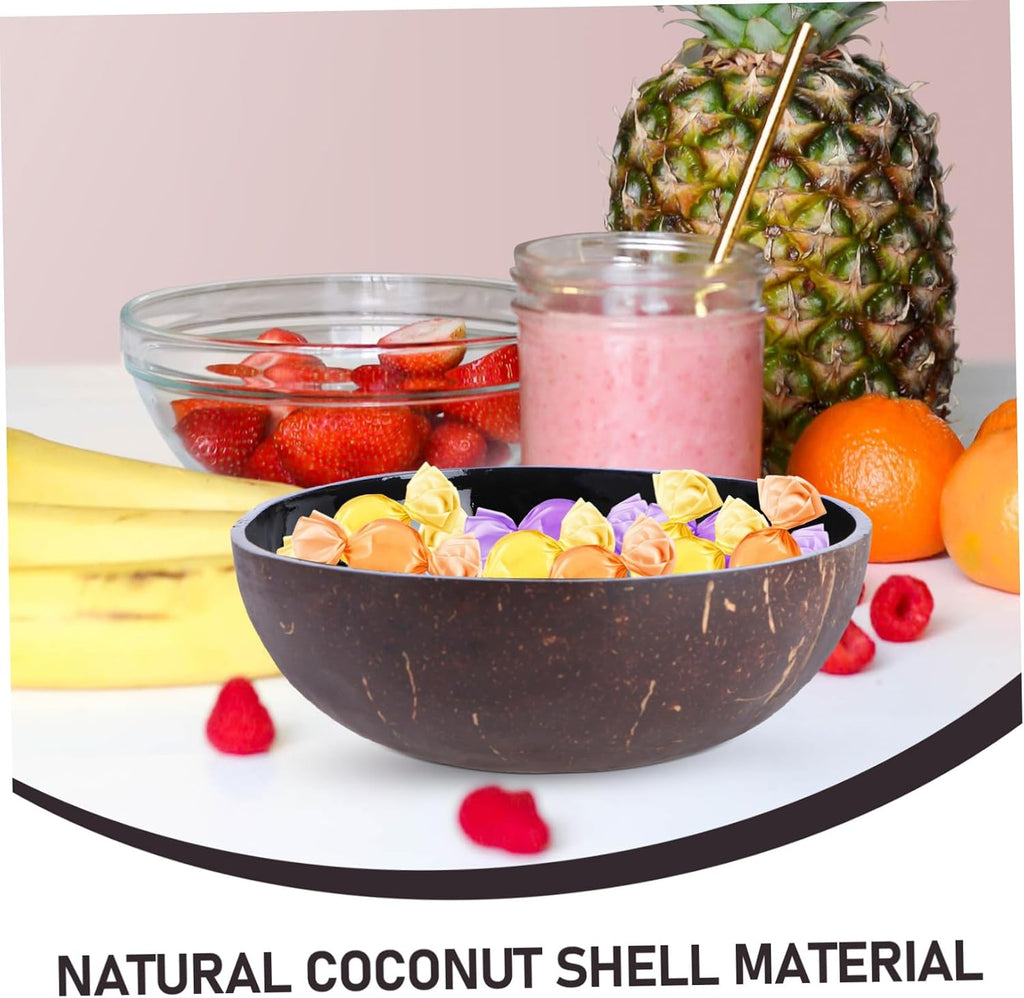 Natural Coconut Shell Bowl Handcrafted Storage Bowl for Candy Nuts and Fruits Decorative Key Keeper and Lightweight Design Pattern