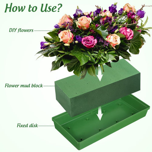 10 Pcs Floral Foam Trays Long Rectangle Flower Arrangement Tray for Weddings Parties and Centerpieces Reusable Floral Arrangement Supplies 10.62 X 5.11 X 1.77 in