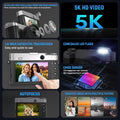5K Digital Camera, Autofocus Point-and-Shoot Camera