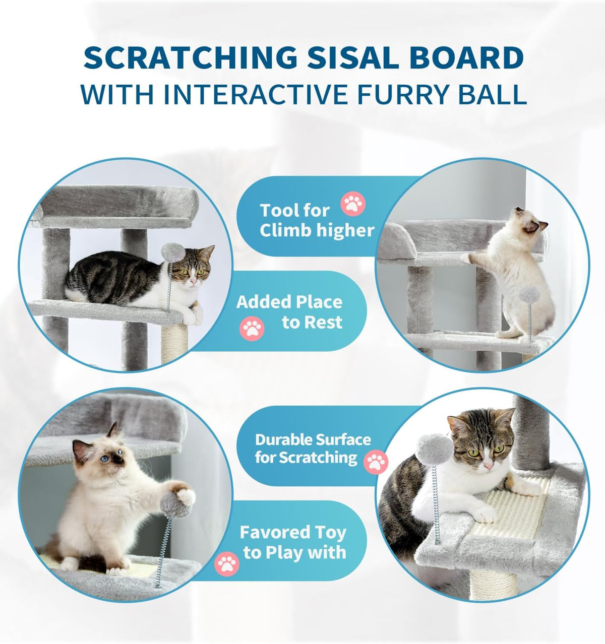 Made4Pets 29" Small Cat Tree, Indoor Cat Condo with Scratching Post