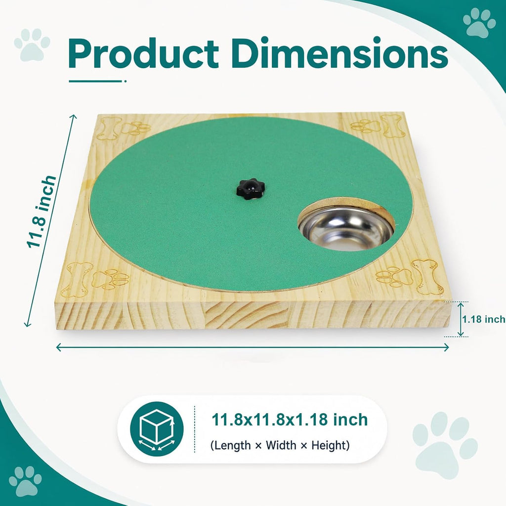 Dog Nail Scratch Board, File Pad with Treat Box, Adjustable Wooden Non-Slip