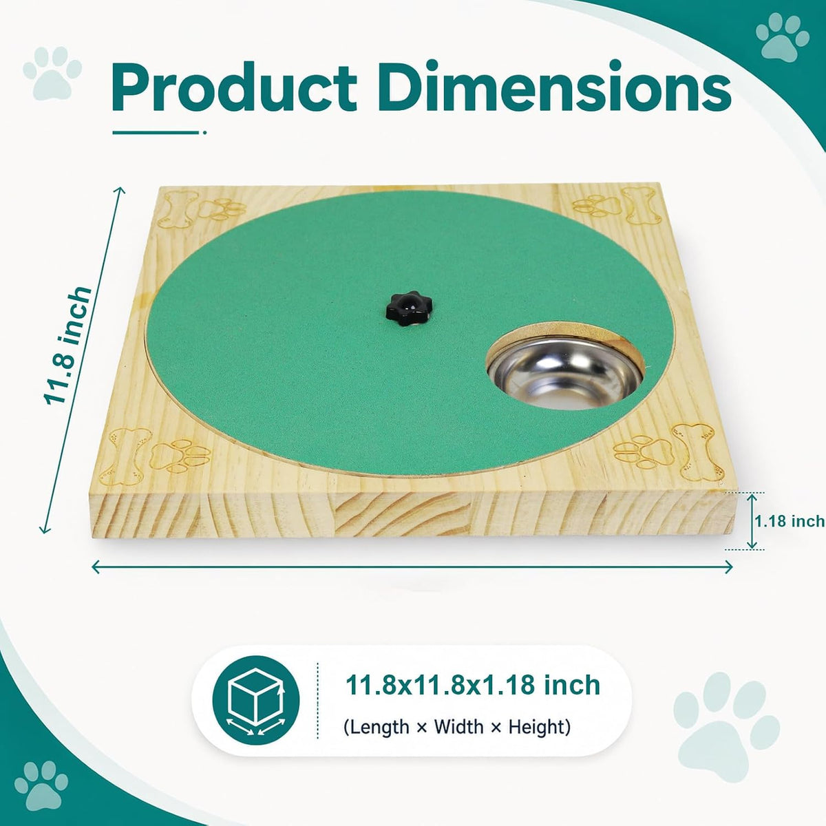 Dog Nail Scratch Board, File Pad with Treat Box, Adjustable Wooden Non-Slip