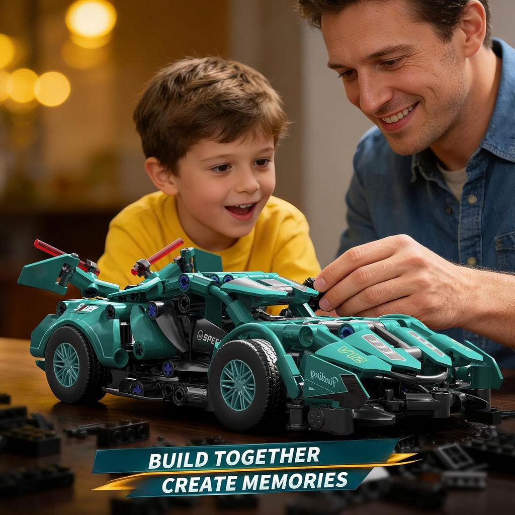 1:18 Futuristic Sports Car Building Blocks, 313-Piece Model Kit