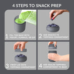 Modern Bento-Style Lunch Box Set With Reusable Snack Cup (Dark Gray)