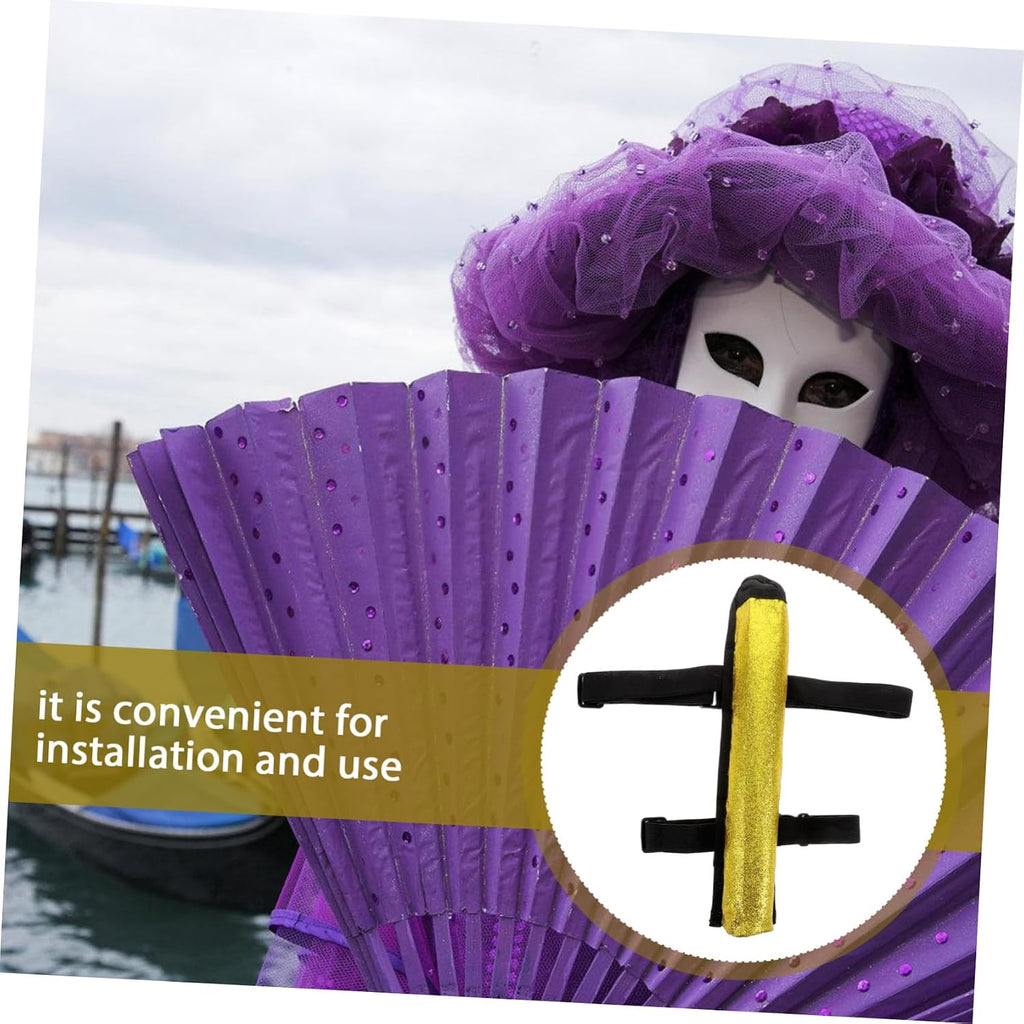 Halloween Season Fan Bag Fan Accessory for Folding Fans Golden Fabric Easy Storage and Carrying, Creative Stylish Design, Daily Use and Practice Sessions, Festival Decoration