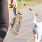 48 oz Sports Borosilicate Glass Water Bottle with Bamboo Lid with Neoprene Sleeve