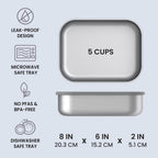 MicroSteel Leak-Proof Bento Lunch Box, Microwave & Oven-Safe
