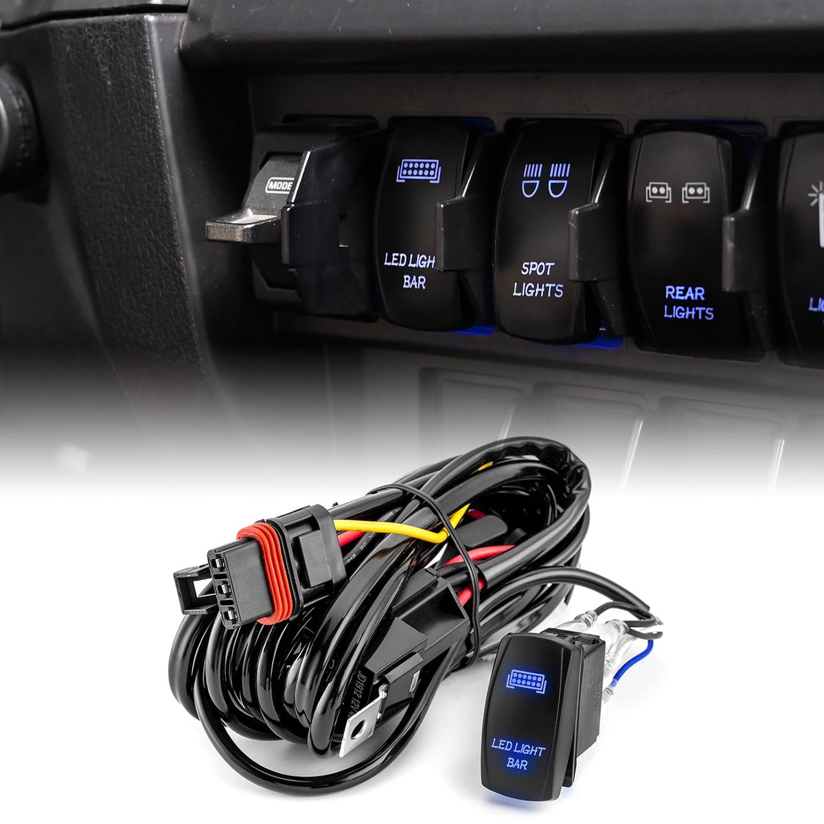 300W Light Bar Wiring Harness Kit Fit for Polaris RZR Ranger General