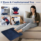 Double-Sided Electric Foot Warmer, LCD Display Foot Heating Pad, Navy